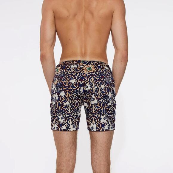 Steele Men's 5" Inseam Khaki Mosaic Printed Fitted Shorts 31 NWT - Picture 2 of 8